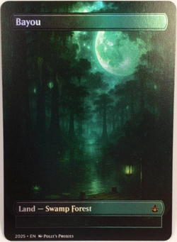 Bayou FOIL Original Dual Land Proxy Card Custom SPACE Fantasy Art Design - Image 1