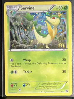 Pokemon Servine 1/12 Holo McDonald's Promo 2012 NM Near Mint Card Nintendo TCG - Image 1
