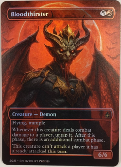 Bloodthirster FOIL Proxy Playtest Card with Custom Fantasy Art - Image 1