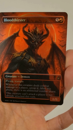 Bloodthirster FOIL Proxy Playtest Card with Custom Fantasy Art - Image 2
