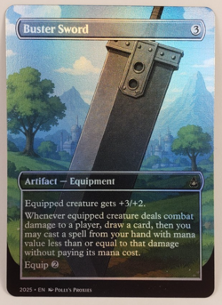 Buster Sword FOIL Proxy Card with Custom Art Design Final Fantasy - Image 3