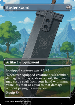Buster Sword FOIL Proxy Card with Custom Art Design Final Fantasy - Image 5