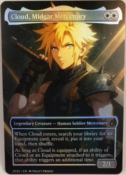 Cloud, Midgar Mercenary FOIL Proxy Card with Custom Art Design Final Fantasy - Image 1