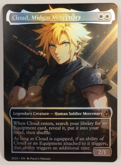 Cloud, Midgar Mercenary FOIL Proxy Card with Custom Art Design Final Fantasy - Image 4
