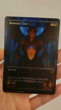 Demonic Tutor FOIL Proxy Playtest Card with Custom Fantasy Art - Image 2