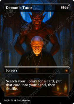 Demonic Tutor FOIL Proxy Playtest Card with Custom Fantasy Art - Image 5