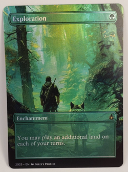 Exploration FOIL Proxy Playtest Card with Custom Fantasy Wolf Art Design - Image 3