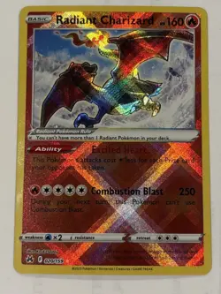 Pokemon TCG Radiant Charizard Crown Zenith Holo Card 020/159 Radiant Rare - Image 1