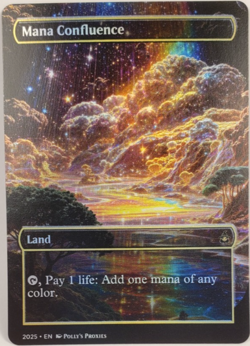 Mana Confluence FOIL Proxy Playtest Card with Custom Rainbow Fantasy Art - Image 1
