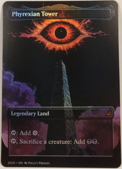 Phyrexian Tower FOIL Proxy Playtest Card with Custom Art Design - Image 1