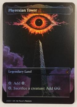 Phyrexian Tower FOIL Proxy Playtest Card with Custom Art Design - Image 3