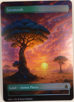 Savannah FOIL Original Dual Land Proxy Card with Custom Fantasy Art Design - Image 1
