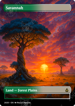 Savannah FOIL Original Dual Land Proxy Card with Custom Fantasy Art Design - Image 4