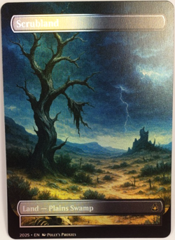Scrubland FOIL Original Dual Land Playtest Proxy Card Custom Art Design - Image 1