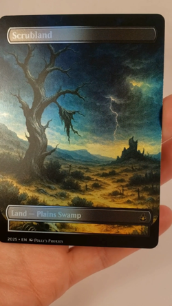 Scrubland FOIL Original Dual Land Playtest Proxy Card Custom Art Design - Image 2