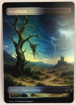 Scrubland FOIL Original Dual Land Playtest Proxy Card Custom Art Design - Image 4