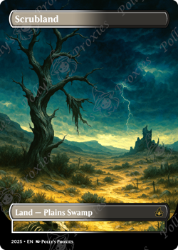 Scrubland FOIL Original Dual Land Playtest Proxy Card Custom Art Design - Image 5