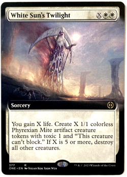 MTG White Sun's Twilight *EXTENDED ART* Phyrexia: All Will Be One 377 NM Rare - Image 1