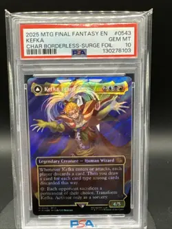 MTG Final Fantasy Kefka Court Mage Borderless Surge Foil PSA 10 - Image 1