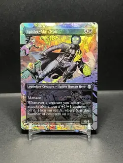 MTG Magic the Gathering Spiderman Marvel Spider-Man Noir U 0204 Foil - Image 1