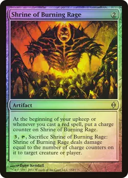 MTG FOIL Shrine of Burning Rage - New Phyrexia #153 - Image 1