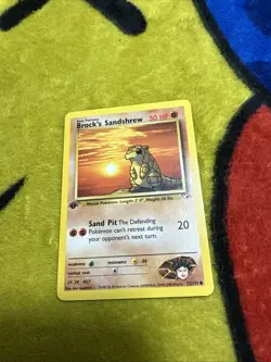 Pokemon 1st Edition Gym Heroes Brock’s Sandshrew 72/132 NM/M - Image 1
