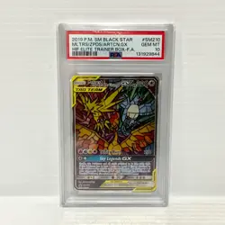 PSA 10 Moltres & Zapdos & Articuno GX SM210 - Hidden Fates - Graded Pokemon Card - Image 1
