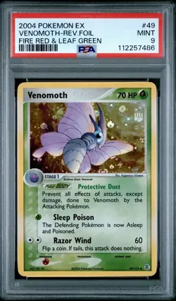 PSA 9 MINT Venomoth 49/112 Reverse Holo 2004 Pokemon EX Fire Red & Leaf Green - Image 1