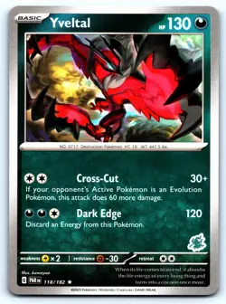 Yveltal Rare #118/182 Battle Academy 2024 Pokemon TCG - Image 1