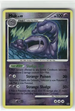 Muk Platinum Uncommon,Reverse Holo Pokemon Lightly played - Image 1