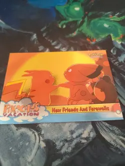 Pokemon Topps Blue Logo Vintage Card Collectible LP Pikachus Vacation FOIL - Image 1