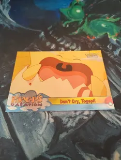 Pokemon Topps Blue Logo Vintage Card Collectible LP Pikachus Vacation FOIL - Image 1