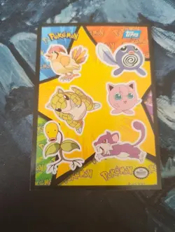 Pokemon Topps Blue Logo Sticker Card Classic Collectible LP - Image 1