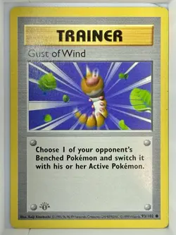 Pokemon Gust of Wind Trainer Base Set 1st Edition Common 93/102 WOTC 1999 - Image 1
