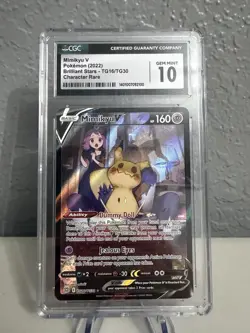 2022 Pokemon Brilliant Stars Mimikyu V Trainer Gallery Holo #TG16/TG30 CGC 10 - Image 2