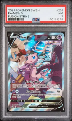 2021 Pokemon Sword & Shield Fusion Strike Mew V Fa Fusion Strike PSA 7 #251 - Image 1