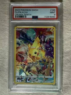 Pokemon Pikachu 160/159 Full Art Secret Rare Crown Zenith 2023 PSA 9 MINT - Image 1