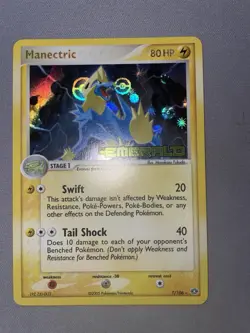 Manectric 7/106 Pokemon Ex Emerald Reverse Holo Stamped LP+/NM- - Image 3