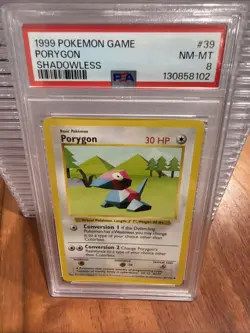 1999 Pokemon Game Porygon 39/102 Base Set Shadowless - PSA 8 NEAR MINT - Image 1