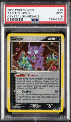 2006 POKEMON EX CRYSTAL GUARDIANS #10 SABLEYE-HOLO PSA 9 - Image 1