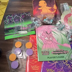 Lot of 6 Pokemon Scarlet & Violet TCG Player's Guide Books + Chips & Dice Sets - Image 2