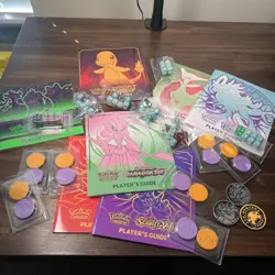 Lot of 6 Pokemon Scarlet & Violet TCG Player's Guide Books + Chips & Dice Sets - Image 4