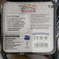 Pokemon Ogerpon Stacking Tin 2025 TCG Box 3 Booster Packs 2 Sticker Sheets - Image 2