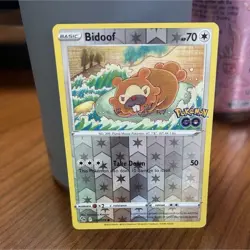 Pokemon Bidoof Reverse Holo Peelable Ditto Pokemon GO 059/078 Basic 70 HP Common - Image 1