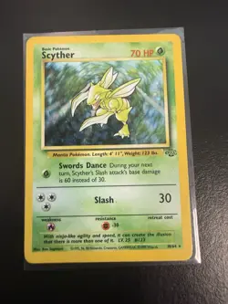Pokemon TCG Scyther Jungle 10/64 Unlimited Holo Rare LP - Image 1