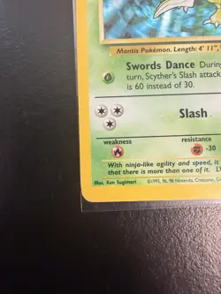 Pokemon TCG Scyther Jungle 10/64 Unlimited Holo Rare LP - Image 2