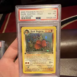Pokemon Team Rocket Dark Dugtrio 1st Edition Holo 6/82 PSA 8 2000 - Image 1