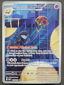 Team Rocket's Orbeetle 198/182 Illustration Rare Destined Rivals Pokemon TCG - Image 1
