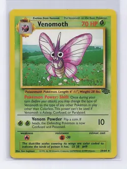 Venomoth 29/64 Rare Jungle Pokemon Unlimited Moderately Played - Image 1