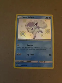 Pokemon TCG Alolan Vulpix SV8/SV94 Baby Shiny Hidden Fates Vault - Image 1